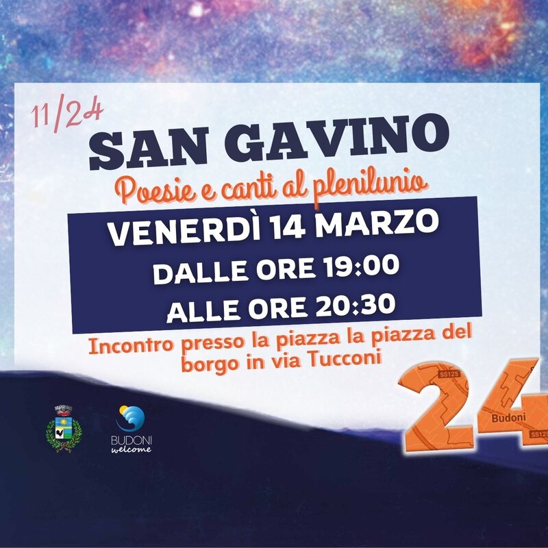 San Gavino, poesie e canti al plenilunio